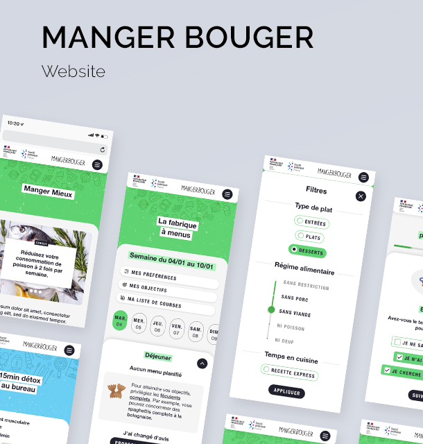 site web pour MangerBouger - ux/ui webdesign