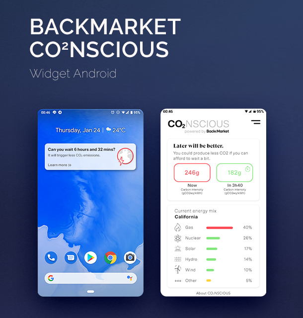 widget android pour Backmarket - direction artistique webdesign