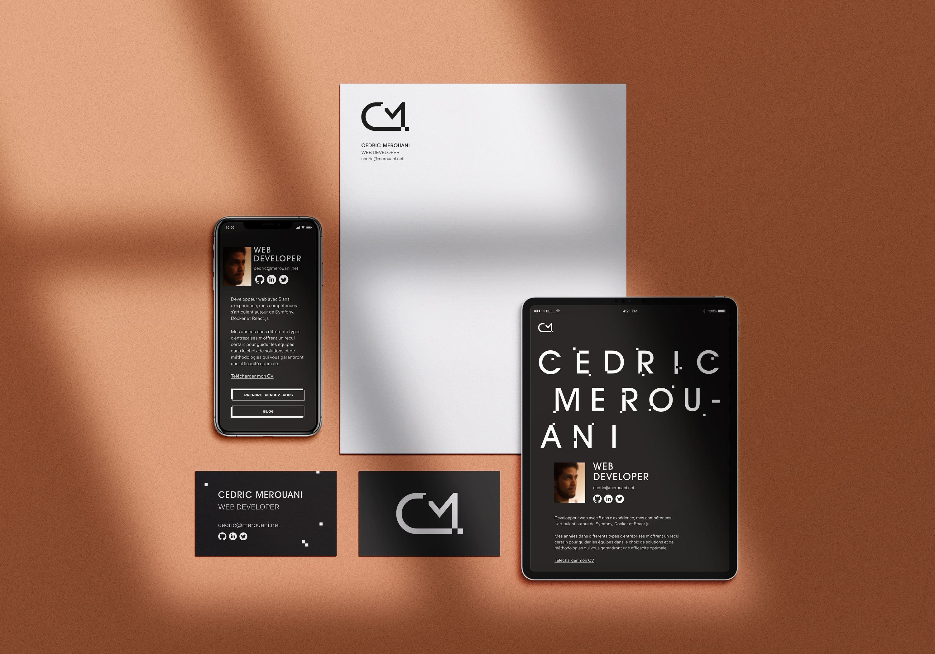 variante des cartes de visite de Cedric Merouani effet gloss