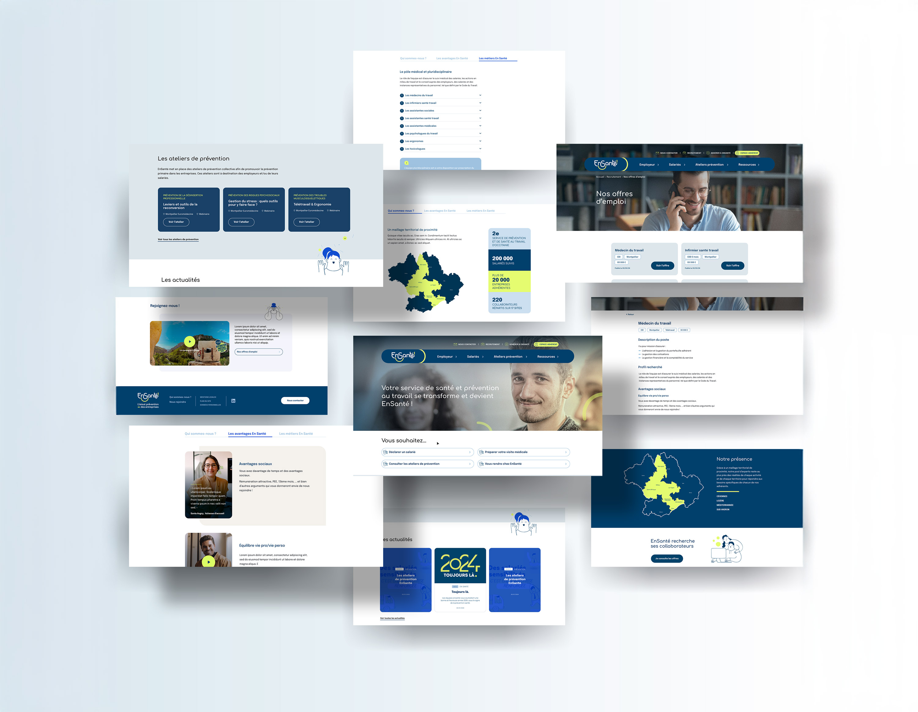 aperçu des pages desktop du site EnSanté