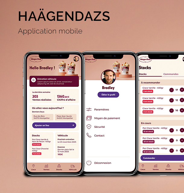 App Haagendazs - direction artistique ux/ui webdesign