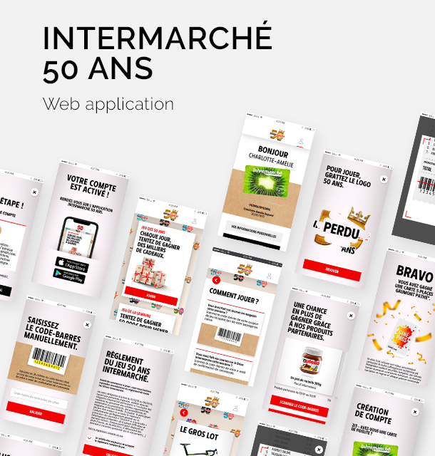 application mobile pour jeu Intermarché - ux/ui webdesign