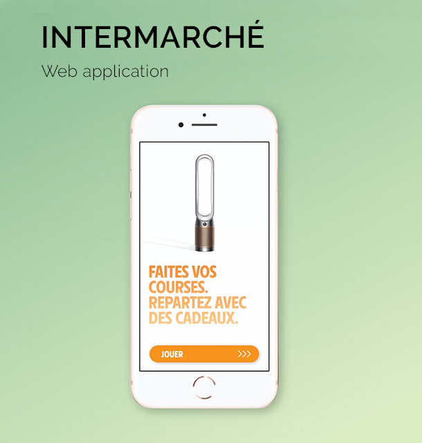 identité visuelle de l'application mobile et du jeu borne Intermarché - direction artistique webdesign