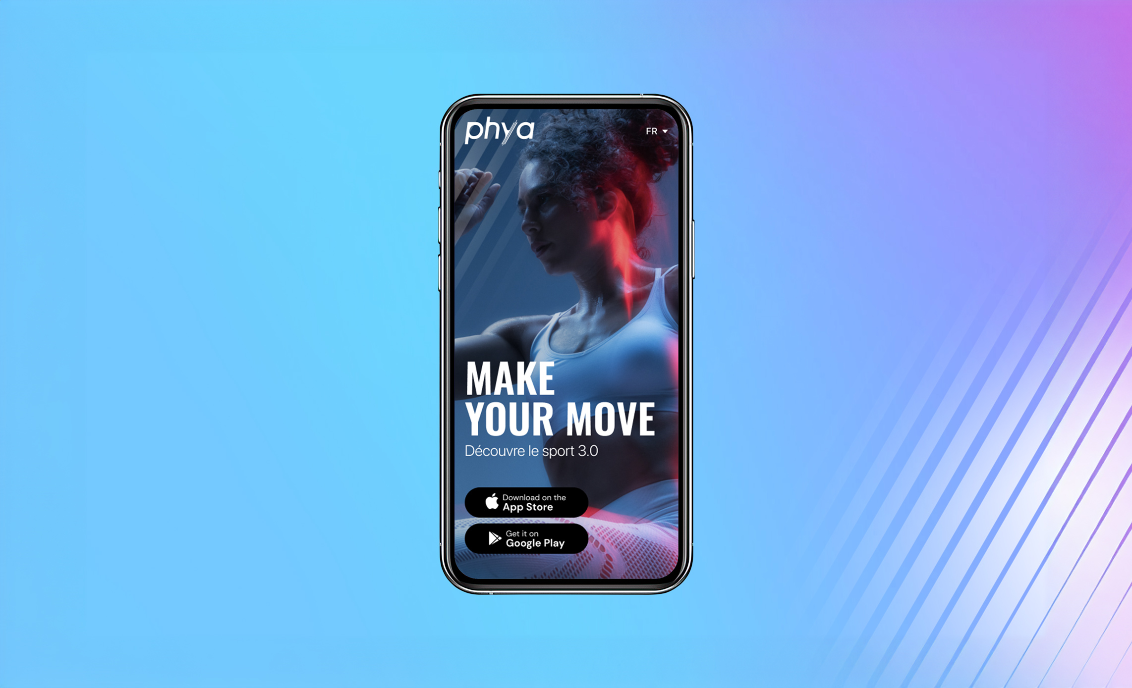 landing page mobile de Phya