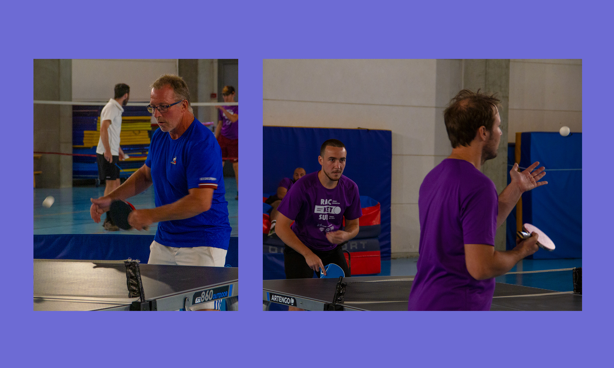 photos des joueurs au tennis de table lors de l'évènement Racketsud