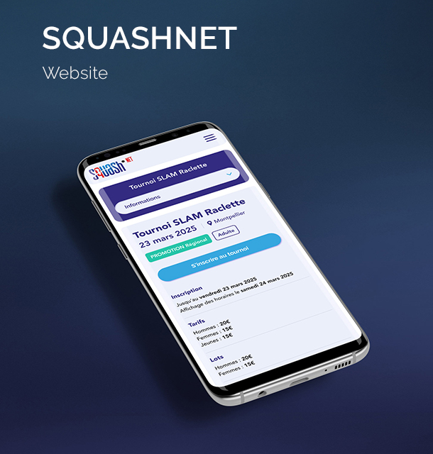 App squash - direction artistique ux/ui webdesign