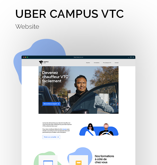 website pour Uber VTC - ux/ui webdesign